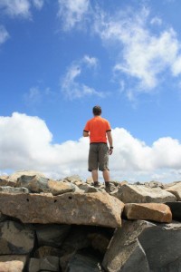 Greg on the summit of Scafell Pike