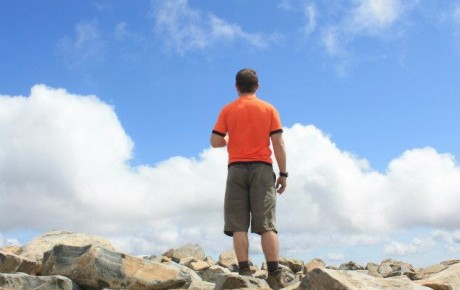 Greg on the summit of Scafell Pike