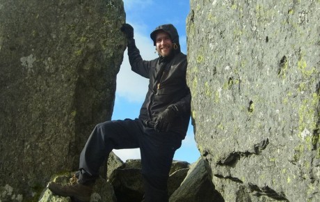 Me between Adam and Eve on Tryfan summit