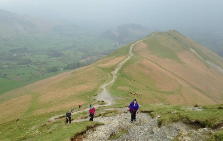 Ruth, Iona and Jo ascending Catbells