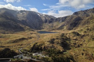 View from Pen Yr Ole Wen of Llyn Idwal and the Glyders