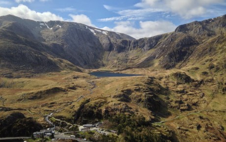 View from Pen Yr Ole Wen of Llyn Idwal and the Glyders